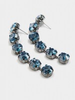 Pendientes Largos De Cristales azul