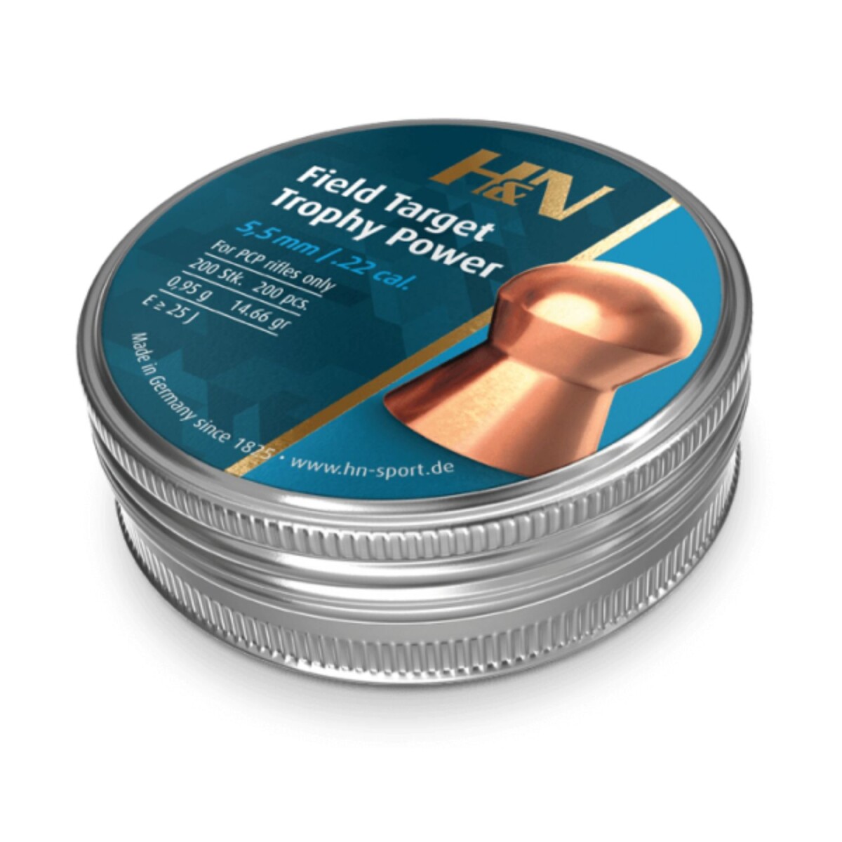 Chumbos Hyn Field Target Trophy Power Calibre 5,5mm 200 Unidades 