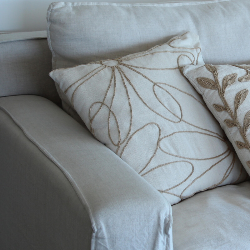 Funda de almohadón líneas marrones 45x45cm Funda de almohadón líneas marrones 45x45cm