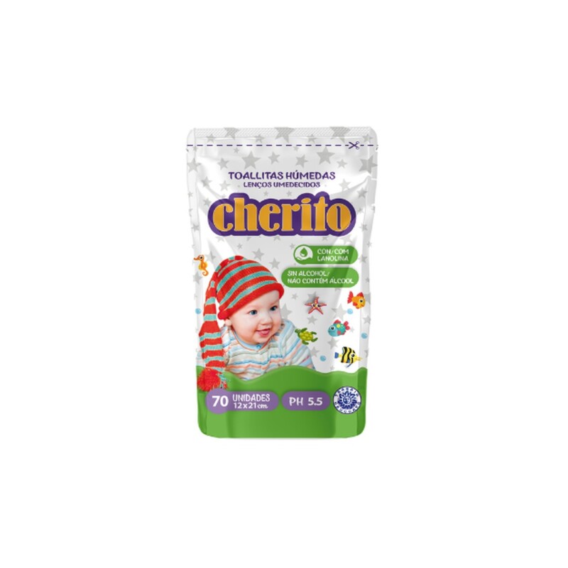TOALLA HUMEDA CHERITO X70 DOYPACK Toalla Humeda Cherito X70 Doypack