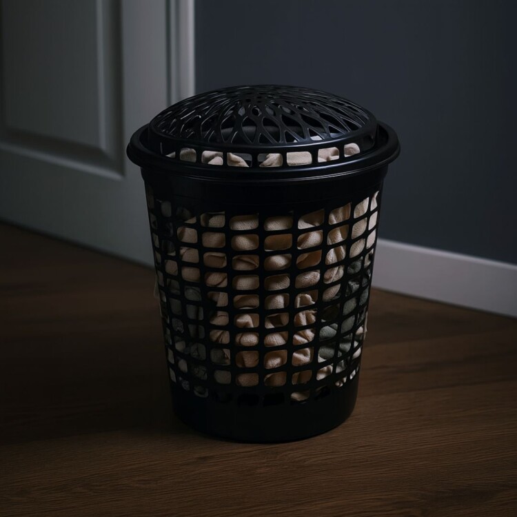 CESTO PARA ROPA TELADO 30 LITROS NEGRO NEGRO