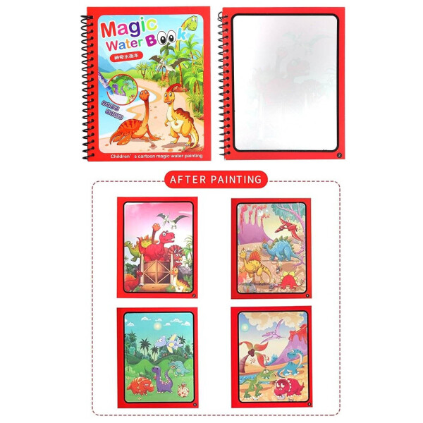 Libro Mágico Colorear Agua Infantil Arte Marcador Sin Mancha Variante Color Rojo