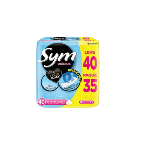 PROTECTORES DIARIOS SYM NEUTRO 40 UNID PROTECTORES DIARIOS SYM NEUTRO 40 UNID