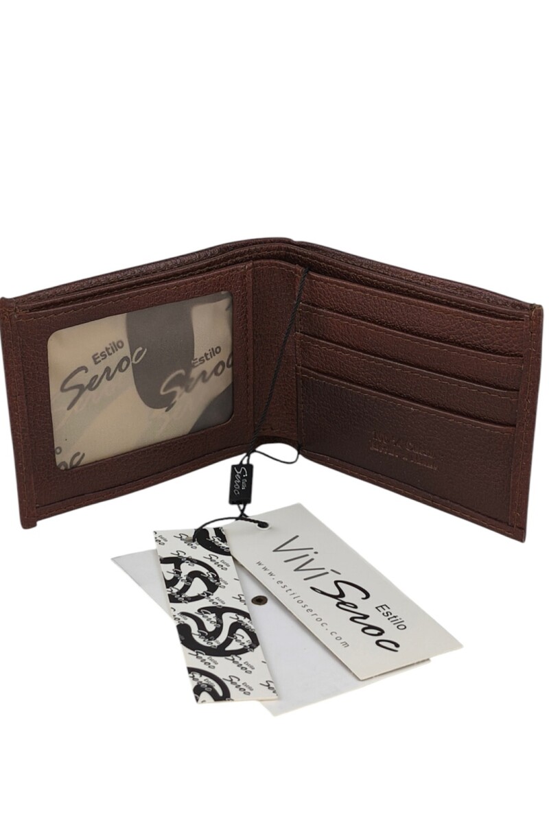 Billetera de cuero con cierre Marrón