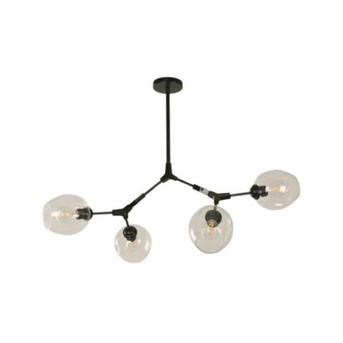 COLGANTE ORION 4L E27 NEGRO Y VIDRIO TRANSPARENTE COLGANTE ORION 4L E27 NEGRO Y VIDRIO TRANSPARENTE