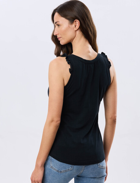 MUSCULOSA LISA DE ALGODÓN Negro