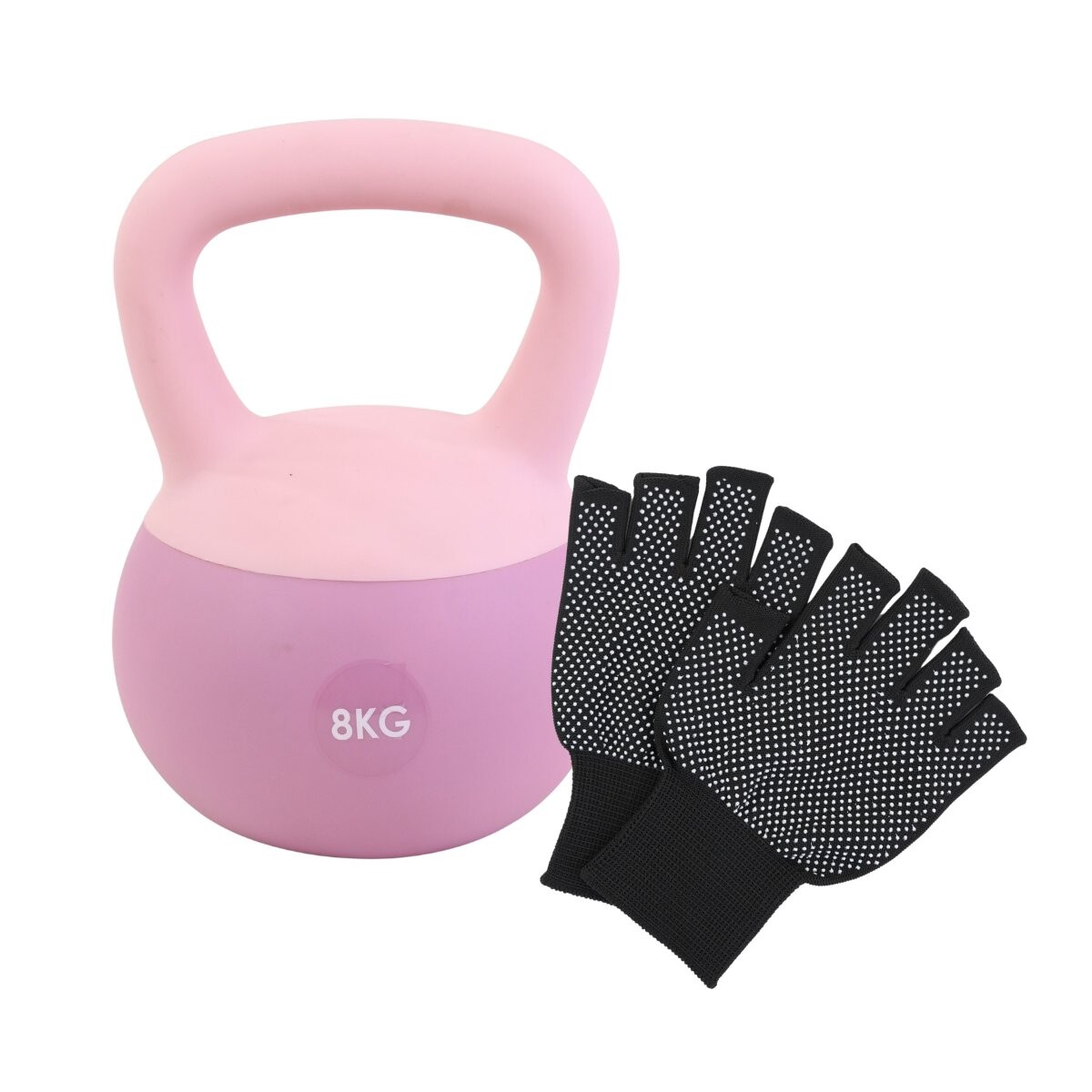 Pesa rusa 8kg recubierta en goma + guante 