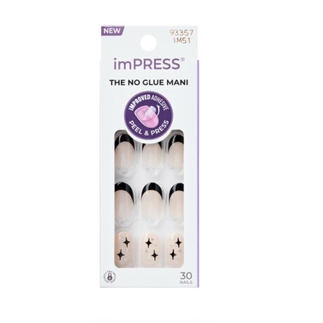 Uñas Postizas Impress Adhesivo Extra Gold Ring talle S