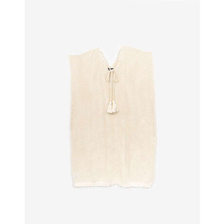 Kaftan Largo Calado Blanco Crudo