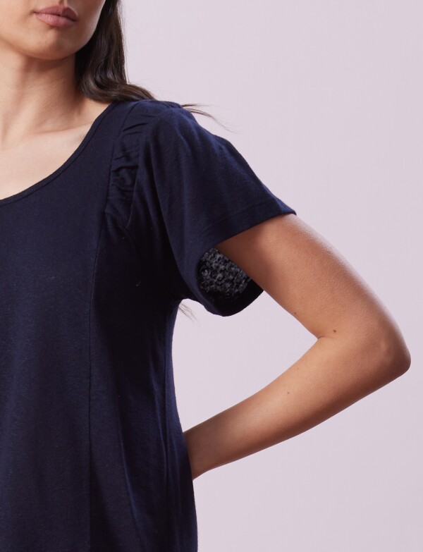 Remera Lino Frunce MARINO