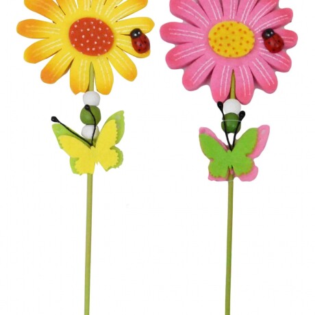 TUTOR PARA PLANTAS FLOR CON MARIPOSA 2 COLORES 27.5X6CM 27100 TUTOR PARA PLANTAS FLOR CON MARIPOSA 2 COLORES 27.5X6CM 27100
