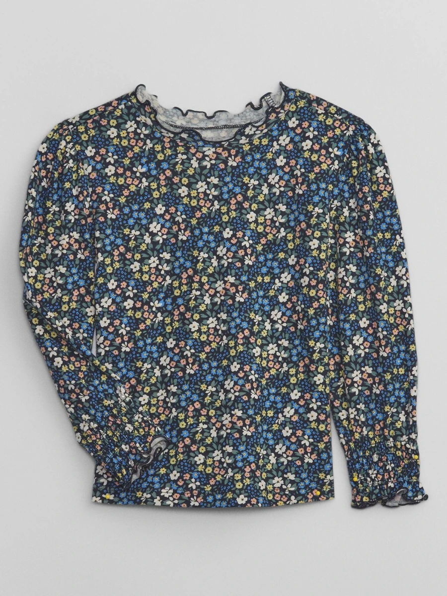 Remera Punto Smock En Puños Toddler Niña - Multi Floral 