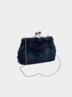 Bolso De Fiesta Efecto Pelo azul
