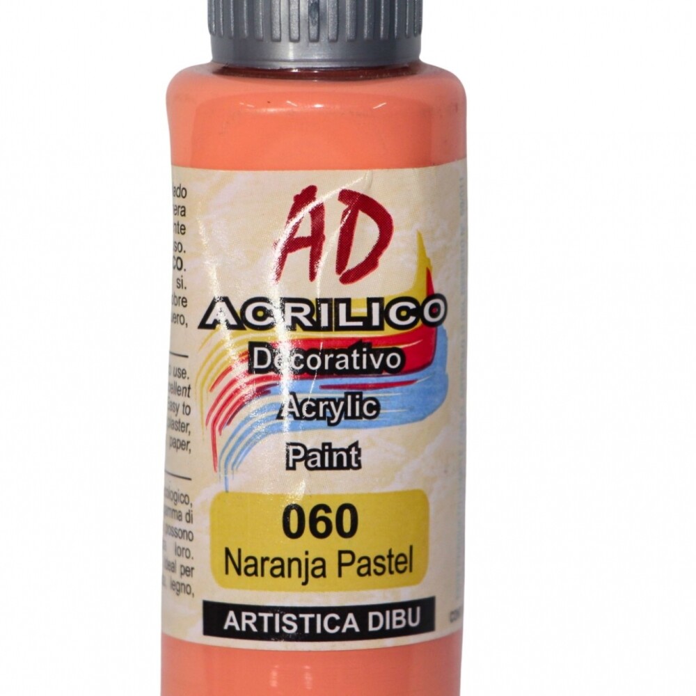PINTURA ACRILICA ARTISTICA DIBU 60 ML. DIFERENTES COLORES COLOR NARANJA PASTEL 060