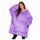Buzo Canguro Oversize Manta Polar Afelpada Corderito Capucha Violeta