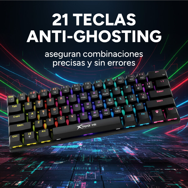 Teclado Mecánico Xtrike Me Gamer RGB GK-916 Anti Ghosting Color Negro