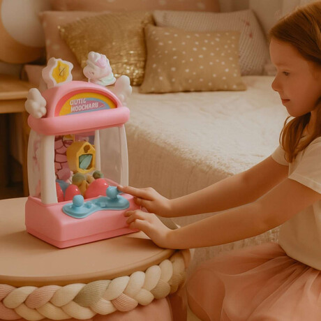 Maquina agarra peluches de juguete Rosa