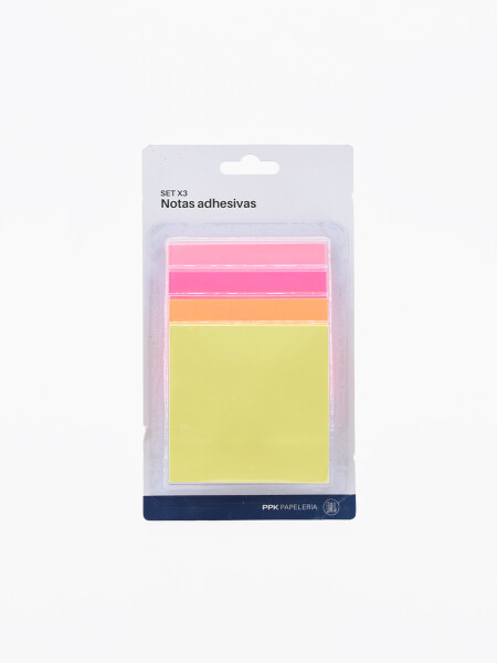 NOTAS ADHESIVAS SET X 3 MULTICOLOR