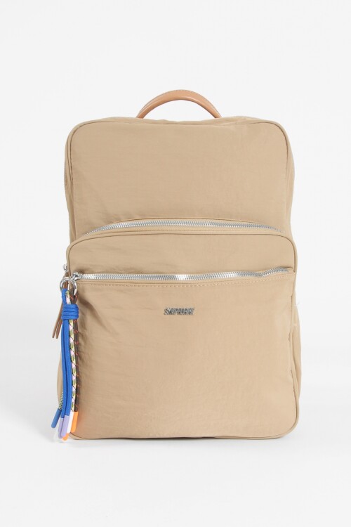 Mochila porta laptop tela beige