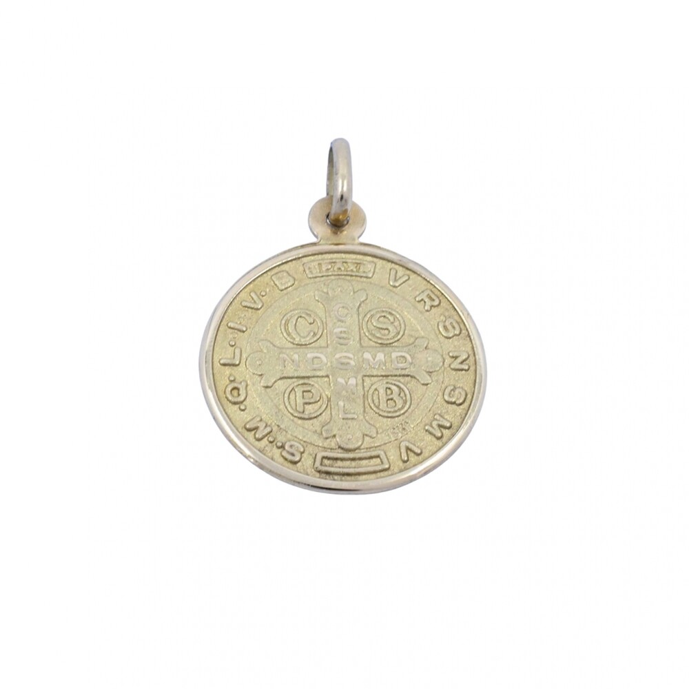 Medalla oro 18k con imágen de San Benito Medalla oro 18k con imágen de San Benito