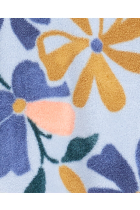 Pijama una pieza de micropolar, celeste, diseño floral. Talles 2-5T Pijama una pieza de micropolar, celeste, diseño floral. Talles 2-5T