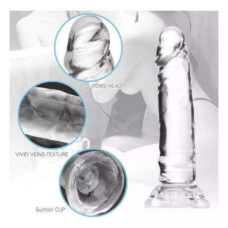 Dildo Realístico con Ventosa Tranparente Dildo Realístico con Ventosa Tranparente