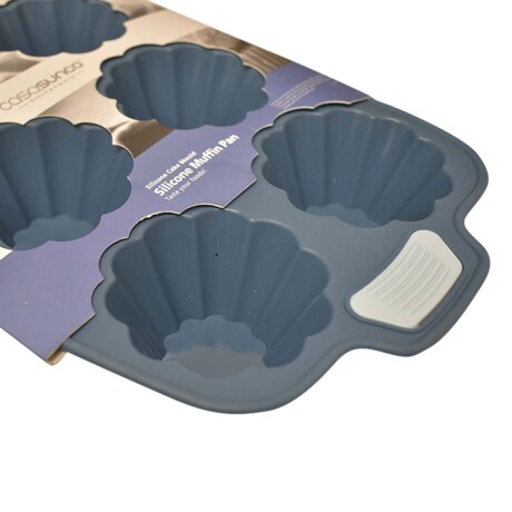 Molde de Silicona Para antiadherente 6 Muffin Repostería Azul