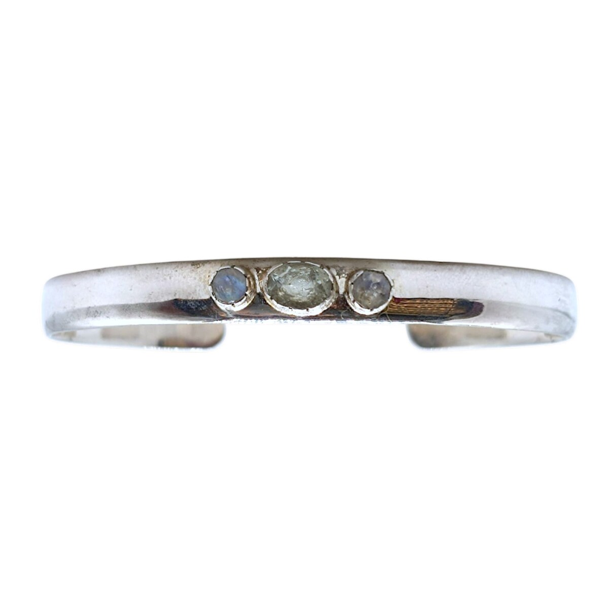 Brazalete Agra- Plata 925 rodinada-Piedra luna y Peridoto-BR2011 - conpiedra 