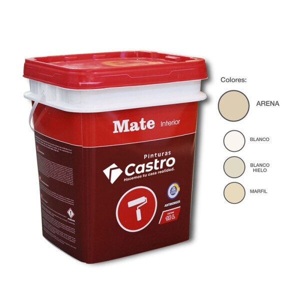 PINTURA CASTRO MATE PARA INTERIOR COLOR ARENA 18 LTS Pintura Castro Mate Para Interior Color Arena 18 Lts