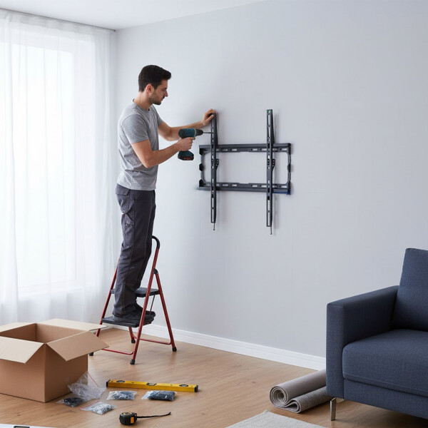 Soporte De Pared Movil Fijo Tele Tv De 32-70" 45 Kg Brateck Color Negro