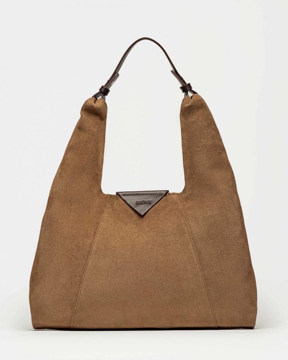 Cartera al hombro The Shopping en cuero gamuza Marron