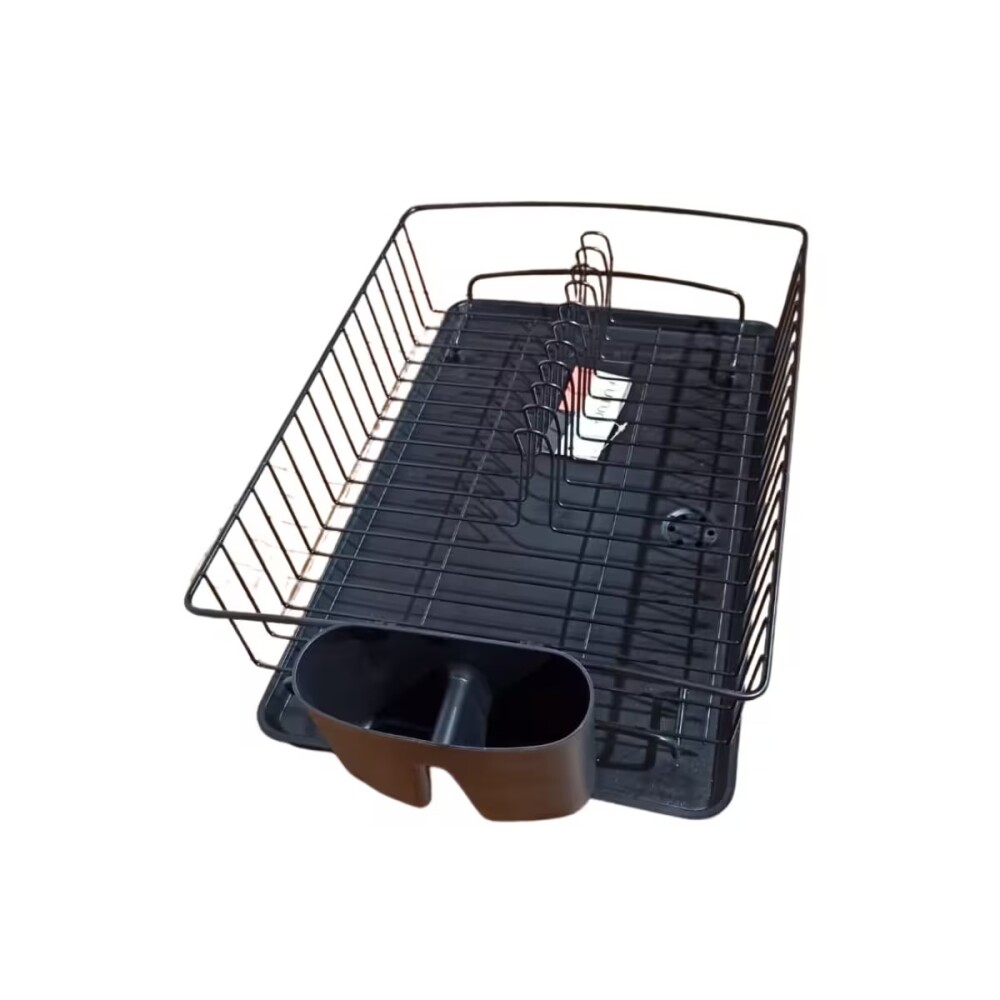 ESCURREPLATOS CON BANDEJA NEGRO MATE Escurreplatos Con Bandeja Negro Mate