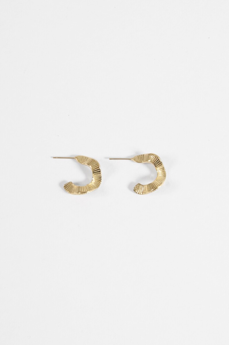 Aros acero wavy - dorado 