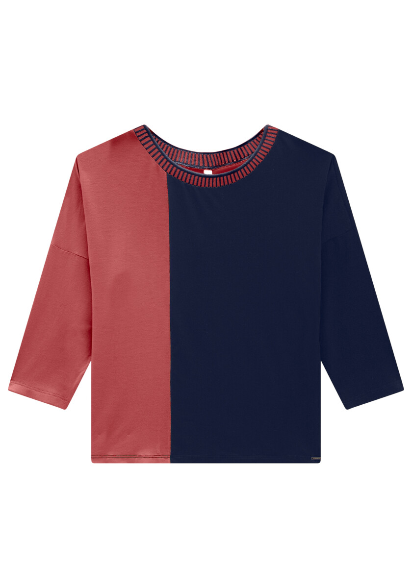 Blusa Crop en Línea Recta - Rojo 