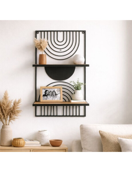 REPISA 2 NIVELES CIRCULOS METAL Y MADERA 40.5X64X3 CM REPISA 2 NIVELES CIRCULOS METAL Y MADERA 40.5X64X3 CM