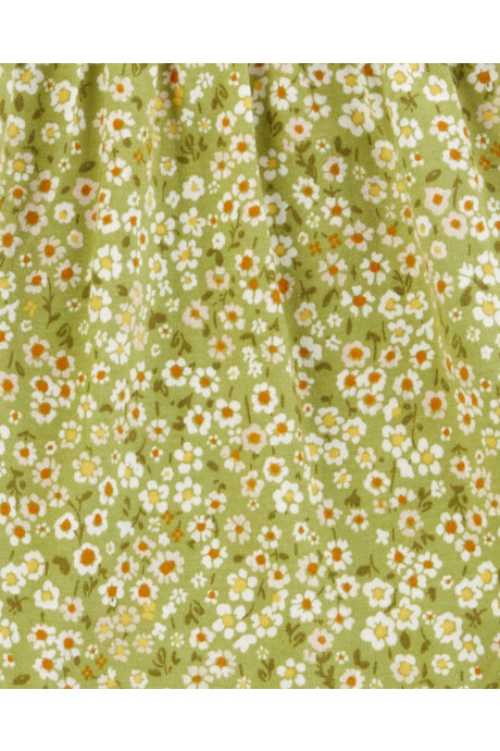 Set dos piezas de algodón, pantalón y body, diseño floral Sin color