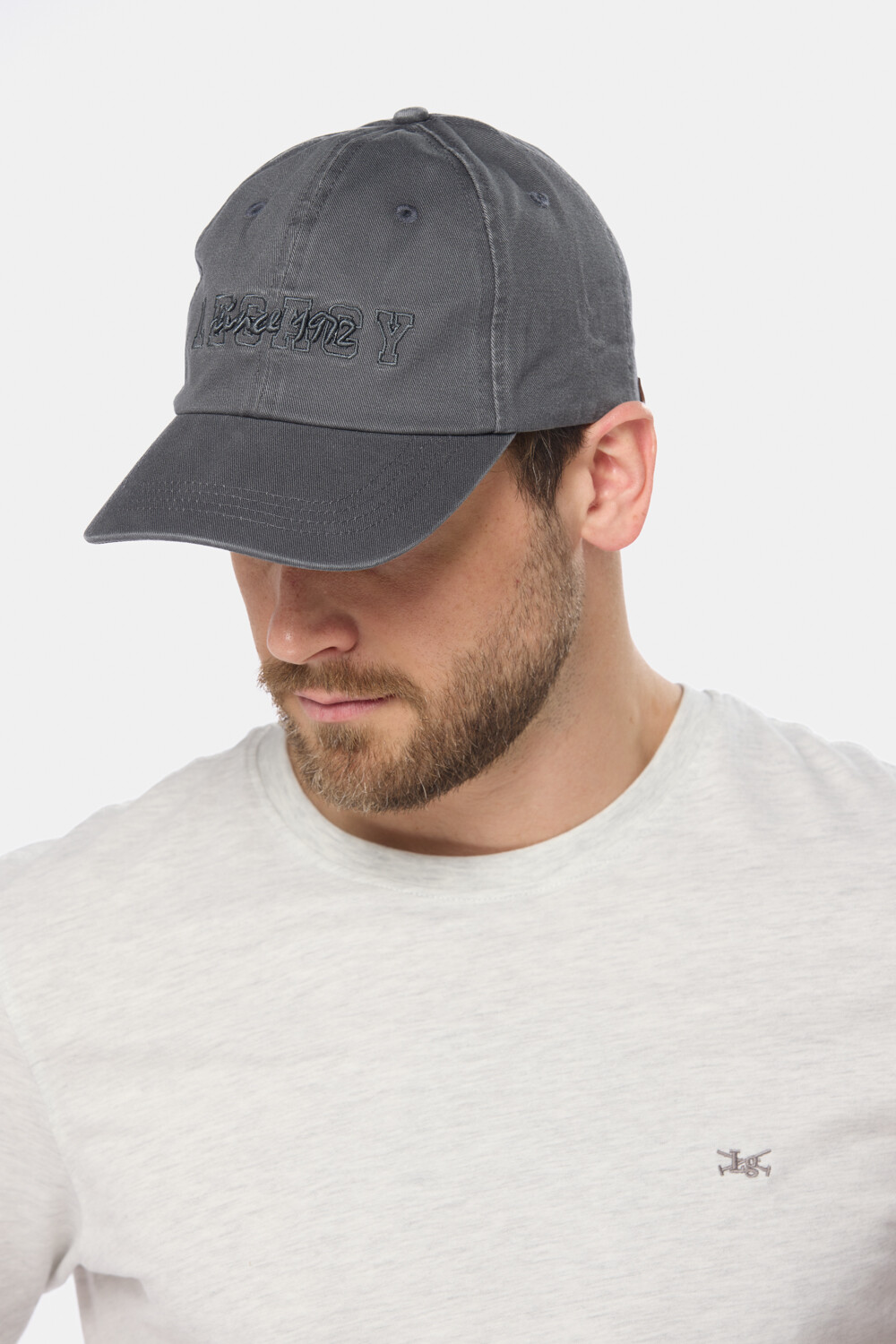 GORRO VISERA DE LONA BORDADO Gris