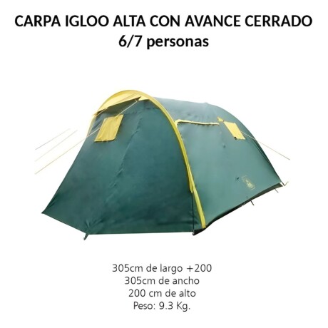 Carpa Igloo Arye con Avance Cerrado 6/7 Personas Carpa Igloo Arye con Avance Cerrado 6/7 Personas