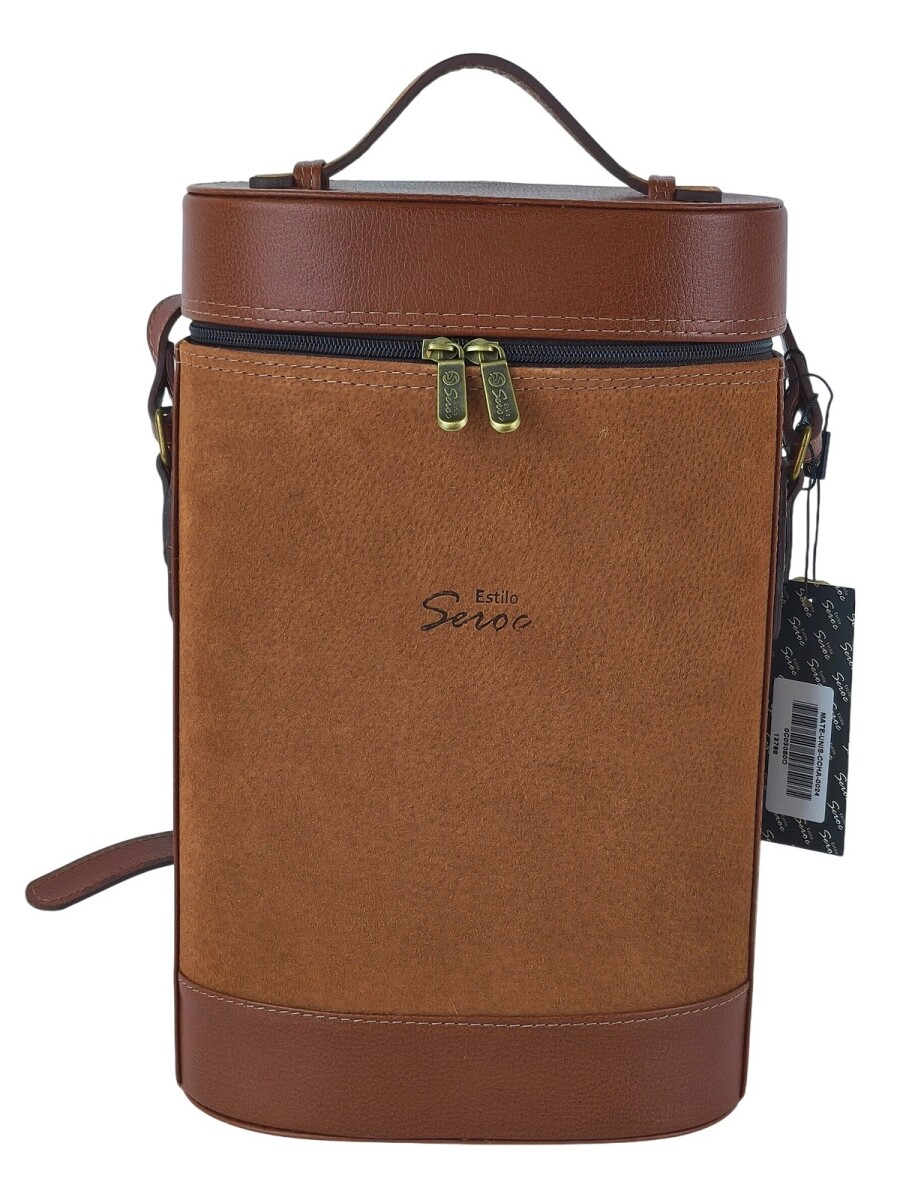 Matera de cuero combinada con pecari - oxido 