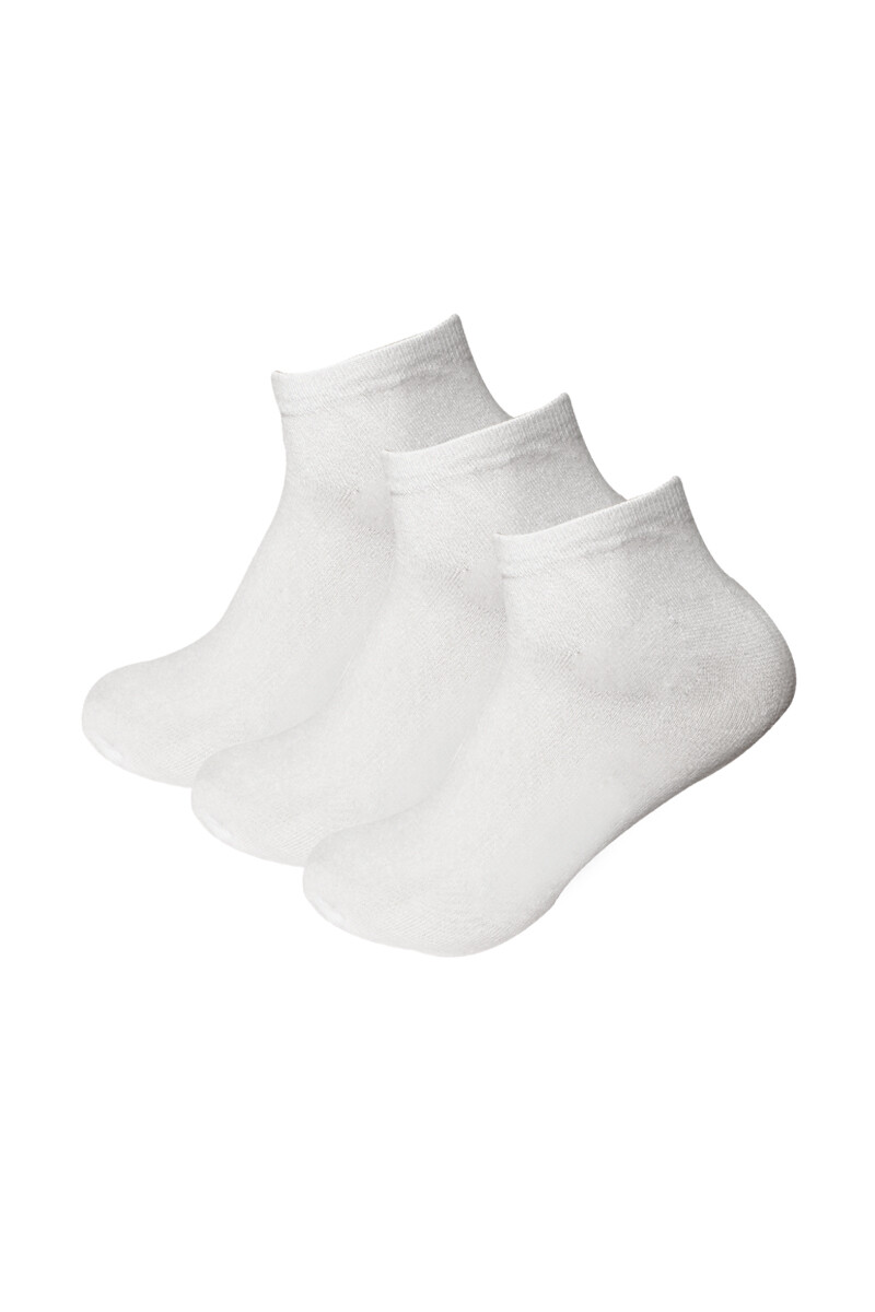 Pack x3 soquetes deportivos de algodón - variante 1 - blancas 