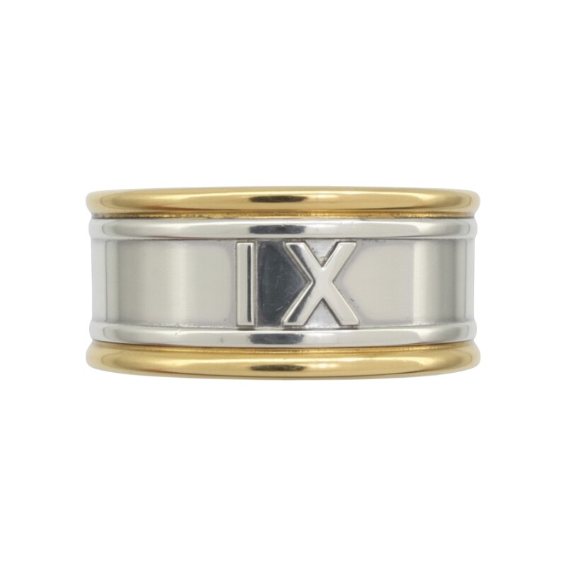 Anillo Numeros romanos-Plata y Oro-Sin Piedra-AN5141 sinpiedra