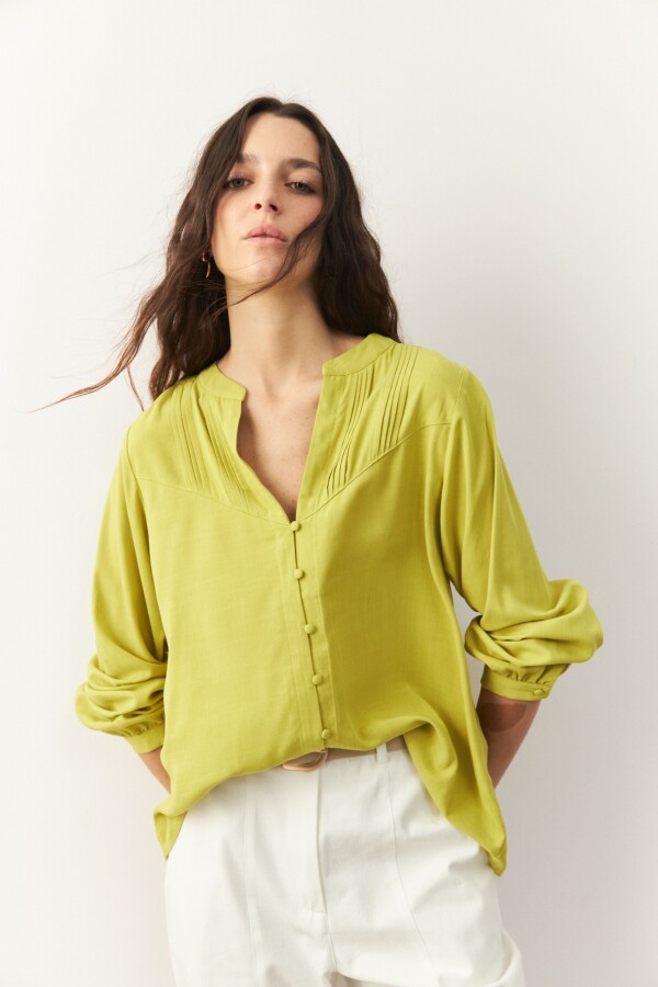 CAMISA PERLINA Verde Manzana