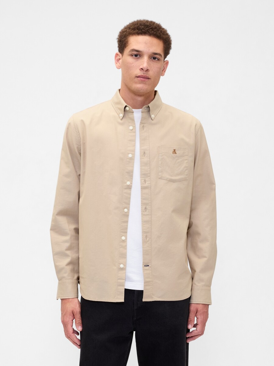 Camisa Oxford Logo Oso Brannan Hombre - Wicker 