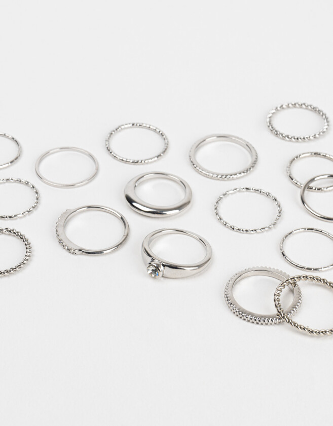 Sets Anillos Metal Set De Anillos De Metal - Plateado