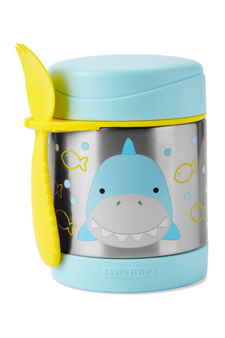 Tupper de acero inoxidable con cubierto, diseño tiburón Sin color