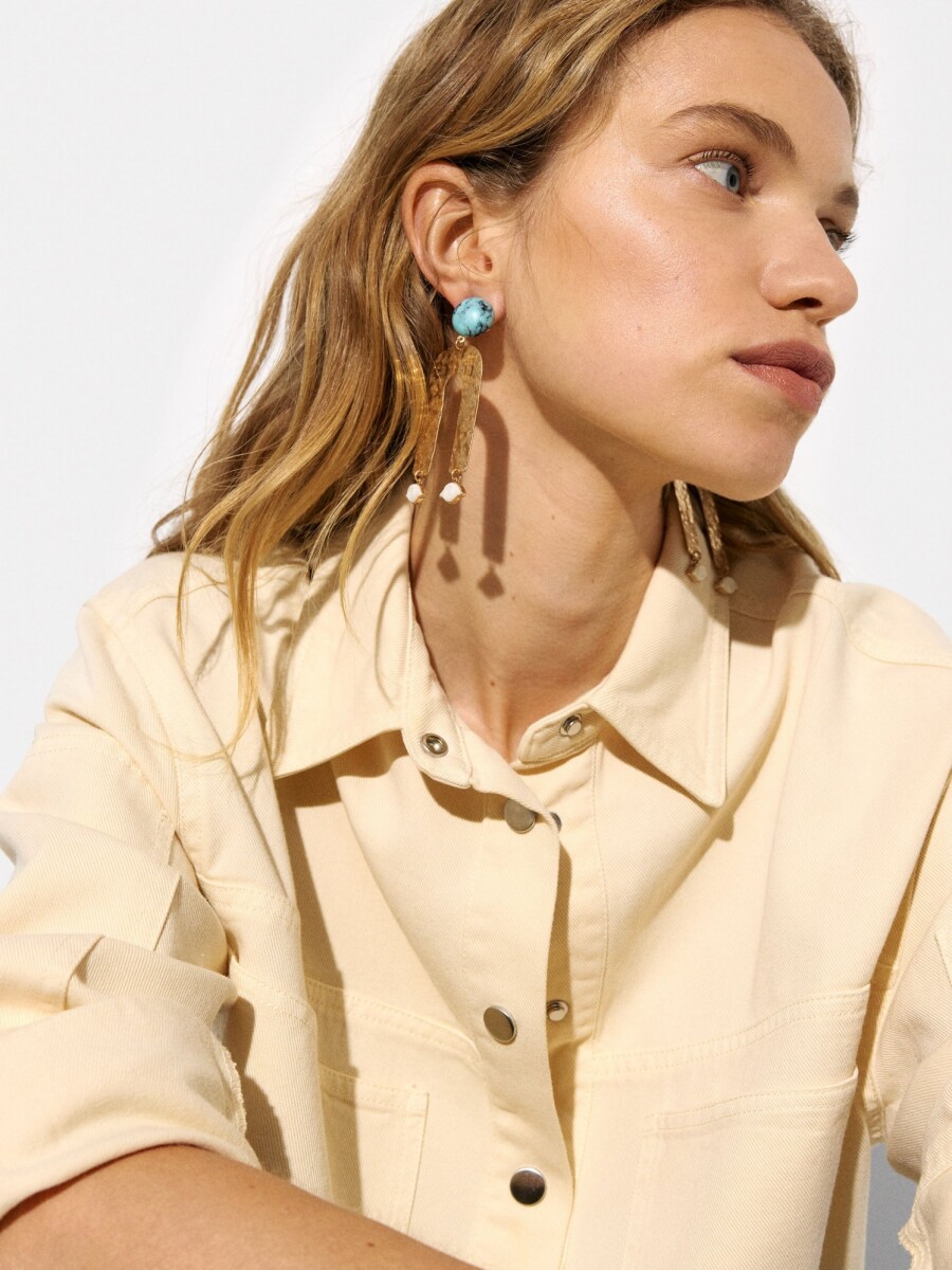Pendientes De Arco Con Piedra multicolor