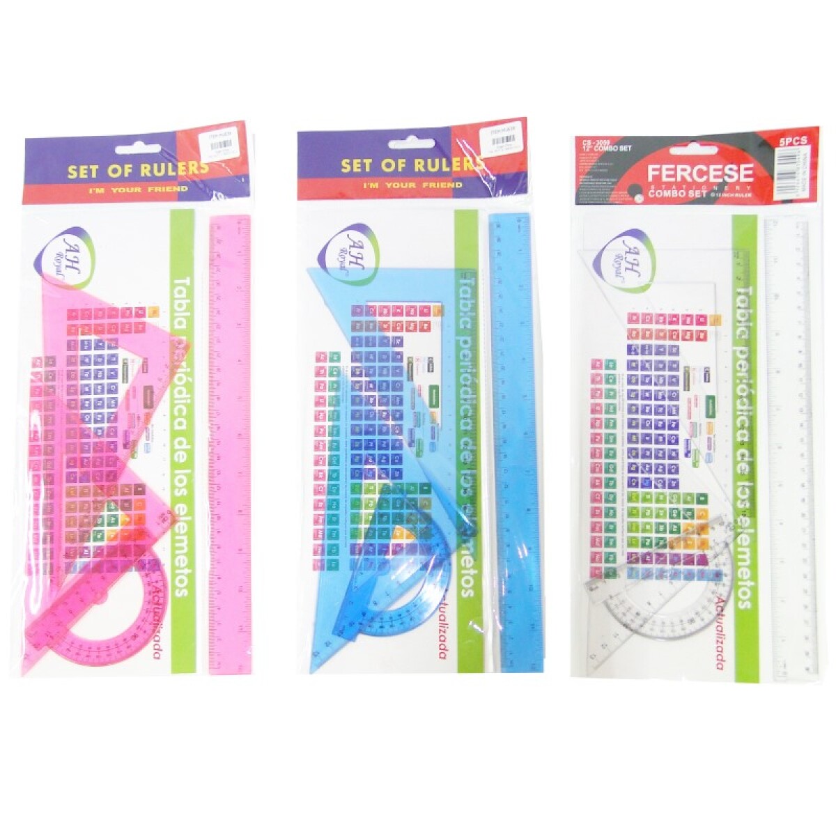 Outlet Juego de geometria con tabla periodica 4 piezas - Outlet Juego De Geometria Con Tabla Periodica 4 Piezas 