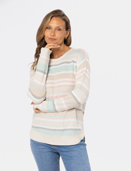 BUZO TEJIDO RAYADO Beige