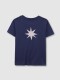 Camiseta Azul Con Estampado Estrella Cru Azul Medio Oscuro