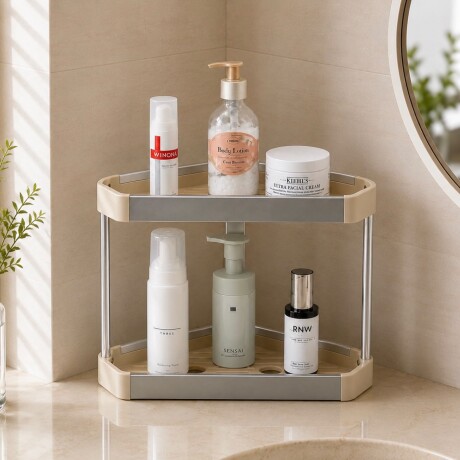 Organizador Esquinero 2 Niveles – Aluminio + PP Organizador Esquinero 2 Niveles – Aluminio + PP
